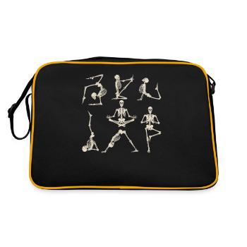 Yoga Squelettes Asana Namaste Méditation Drôle - Sac Retro - noir/or - Dos