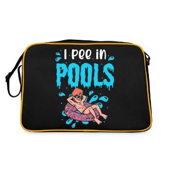 Drôle de compagnon de piscine, je rose dans les piscines - Sac Retro - noir/or - Dos