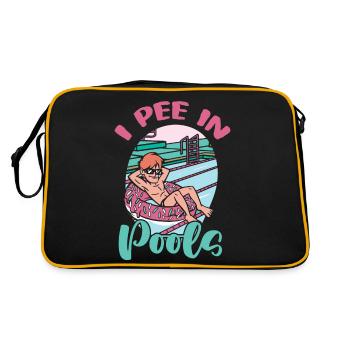 I pee in public pools funny - Retro Bag - black/gold - Back