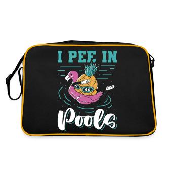 I pee in pools swimming joke that in - Retro Bag - black/gold - Back
