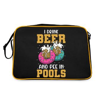 Funny I pee in public pools - Retro Bag - black/gold - Back