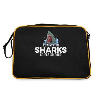 Je nage avec les requins jusqu’à présent si bon jeu de mots humoristique drôle - Sac Retro - noir/or - Dos