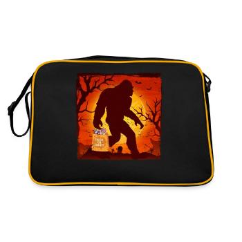 Funny Halloween Bigfoot Trick or Treat - Retro Bag - black/gold - Back