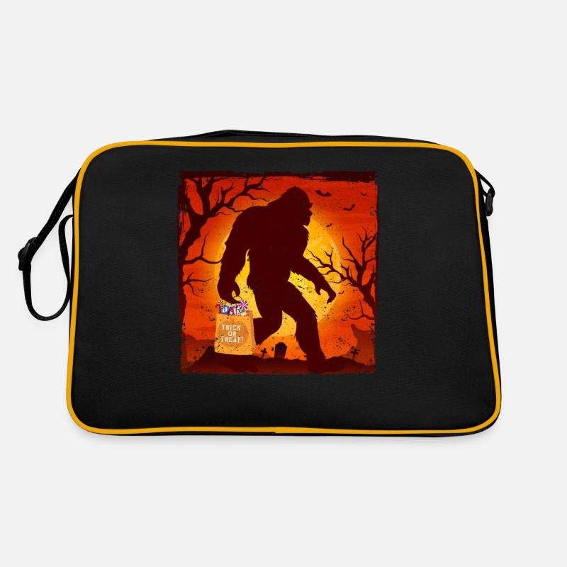 Lustige Halloween Bigfoot Trick oder behandeln Retro Tasche