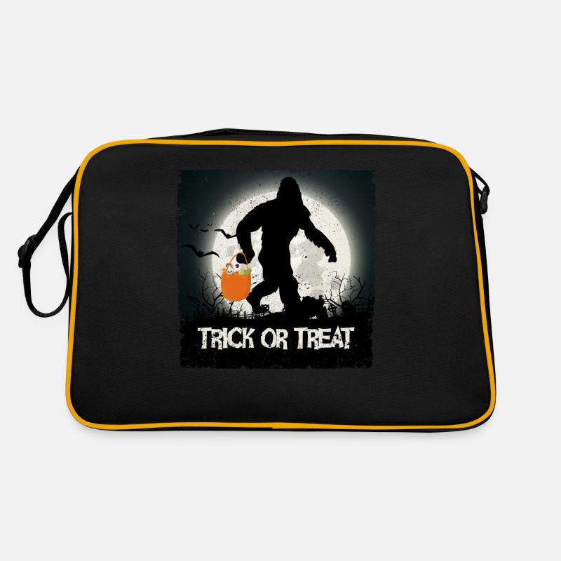 Lustige Halloween Bigfoot Trick oder behandeln Retro Tasche