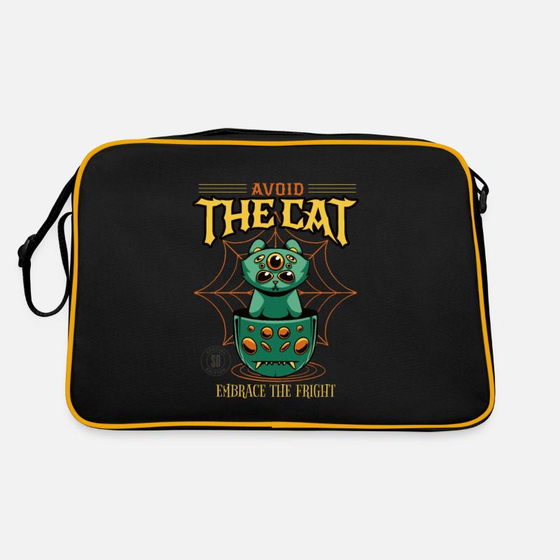 Halloween-Katze und Spinne Retro Tasche