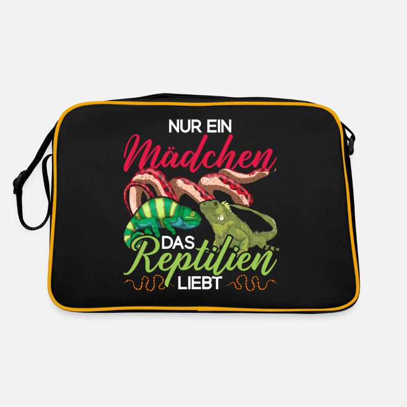 Waran Chamäleon Schlange Mädchen Geschenk Reptil Retro Tasche