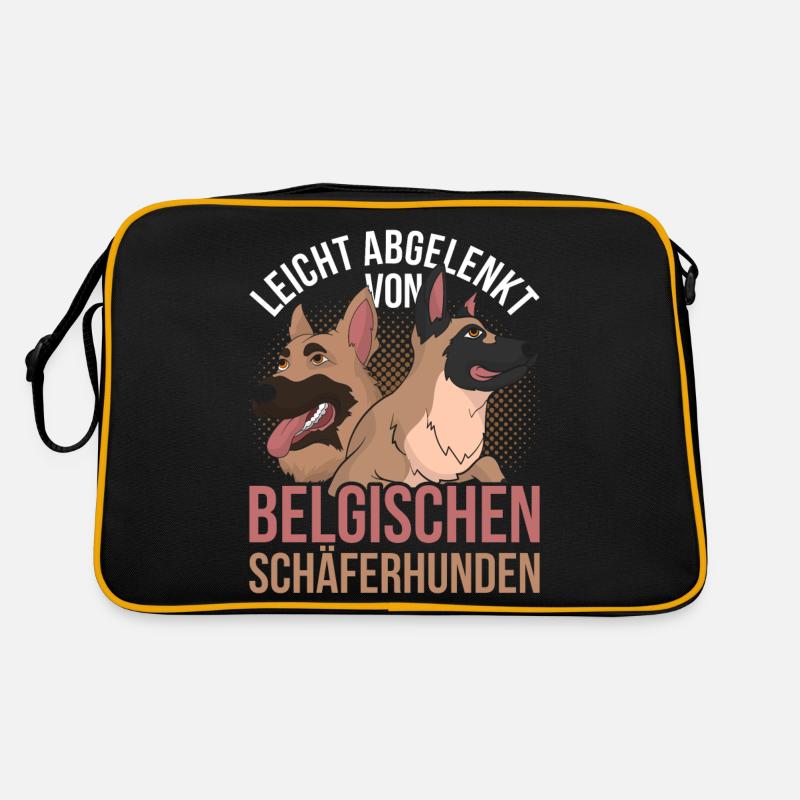 Schäferhund Hunde Geschenk Belgischer Malinois Retro Tasche