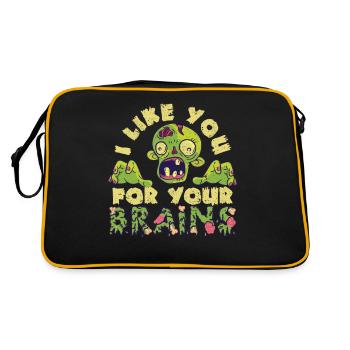 Je t’aime pour ton cerveau drôle Halloween - Sac Retro - noir/or - Dos