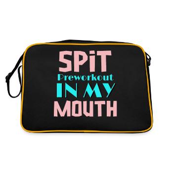 Spit Preworkout In My Mouth Funny Sarcastic Gym - Retro Bag - black/gold - Back