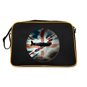 Spitfire Airplane Fighter Plane England UK - Retro Bag - black/gold - Back