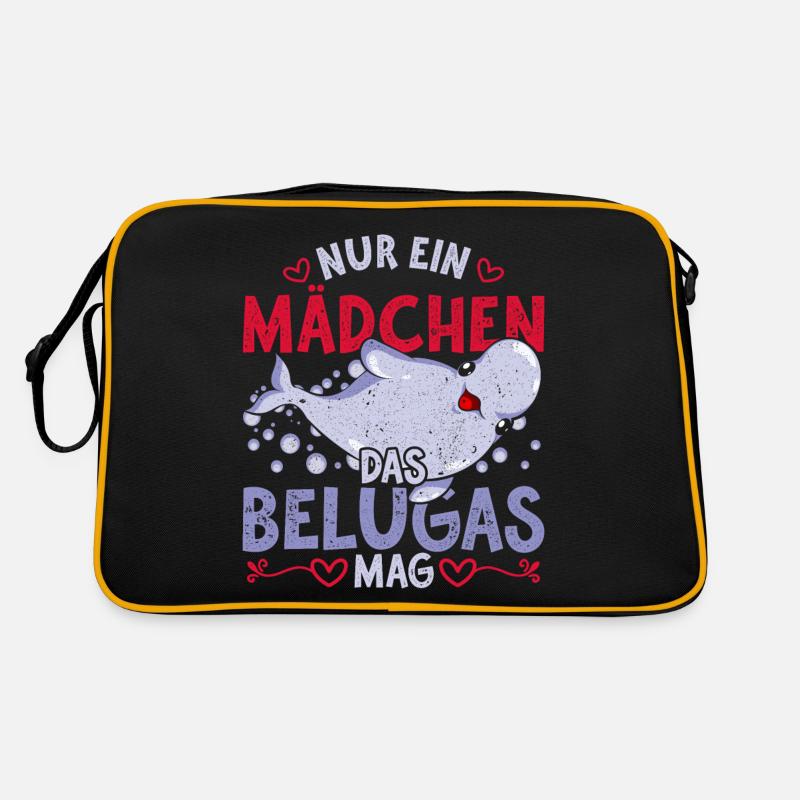 Nur ein Mädchen das Belugas mag Tier Beluga Wal Retro Tasche