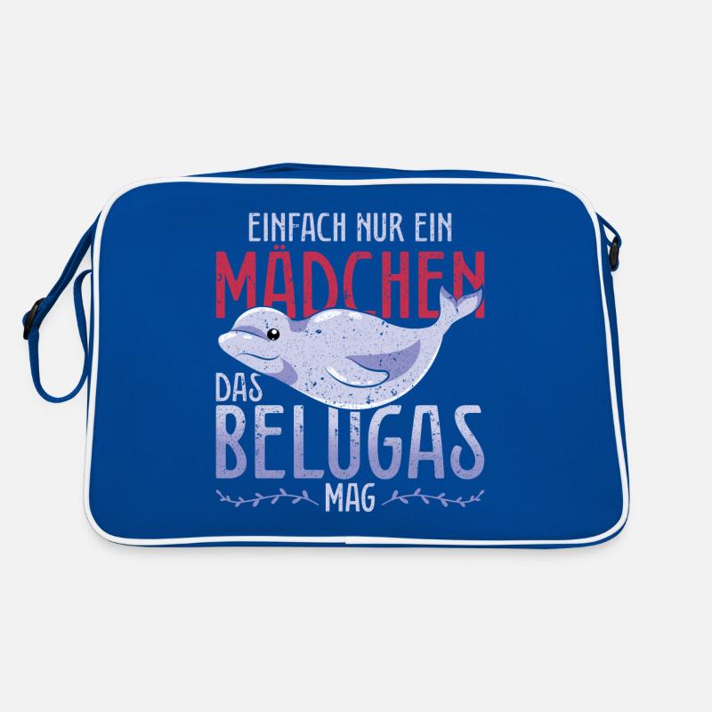Einfach nur ein Mädchen das Belugas mag Beluga Wal Retro Tasche