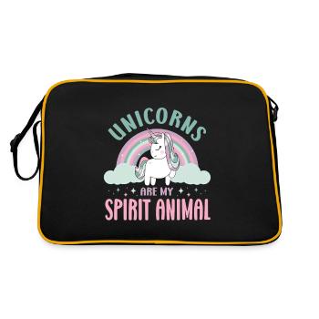 Vintage Rainbow Unicorn & I - Close Buddies Spirit - Sac Retro - noir/or - Dos