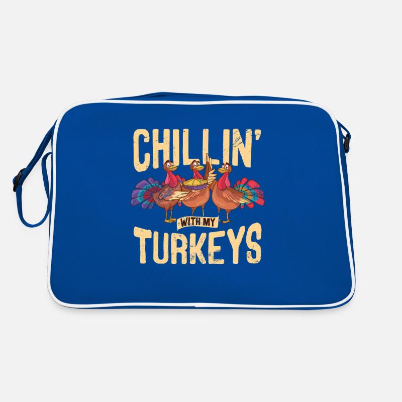Chillin avec mes dindes Thanksgiving automne automne Sac Retro