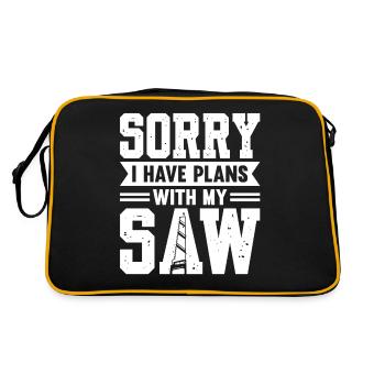 Sorry I Have Plans With My Saw Carpenter - Retro Bag - black/gold - Back