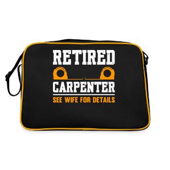 Retired Carpenter See Wife For Details - Retro Bag - black/gold - Back