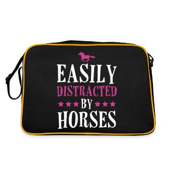 Facilement distrait par les chevaux - Sac Retro - noir/or - Dos