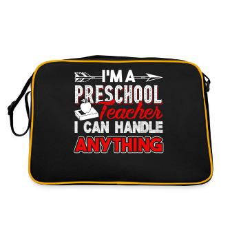 Preschool Teacher Handle Anything - Retro Bag - black/gold - Back