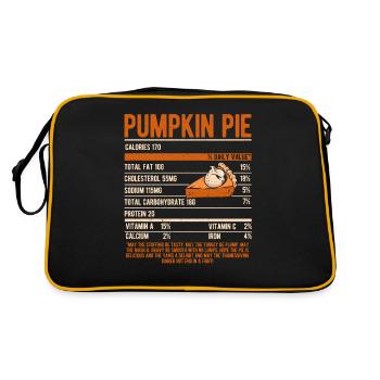 Funny Thanksgiving Food Pumpkin Pie Nutritional Value - Retro Bag - black/gold - Back