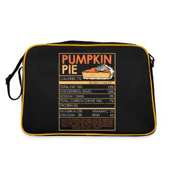 Funny Thanksgiving Food Pumpkin Pie Nutritional Value - Retro Bag - black/gold - Back