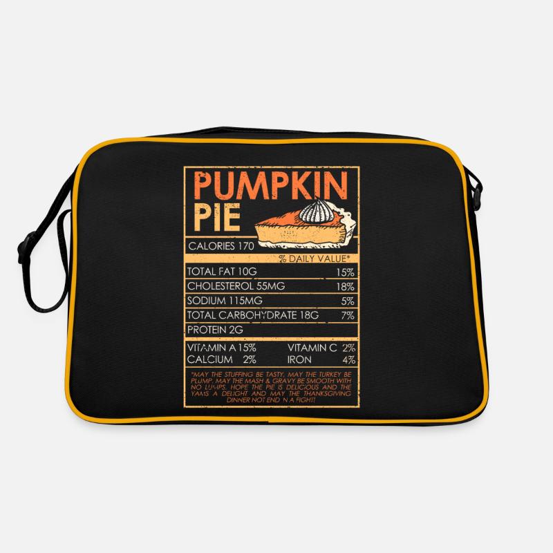 Funny Thanksgiving Food Pumpkin Pie Nutritional Value Retro Bag