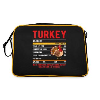 Funny Thanksgiving Day Food Turkey Diet - Retro Bag - black/gold - Back