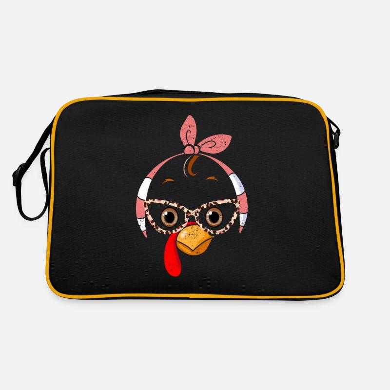 Turkey Face Leopard Print Glasses Thanksgiving Retro Bag