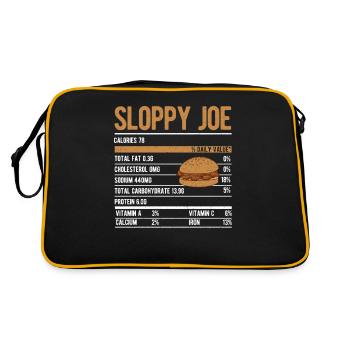 Sloppy Joe Funny Thanksgiving Dinner Food - Retro Bag - black/gold - Back