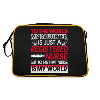 Registered Nurse Registered Nurse Is My World - Retro Bag - black/gold - Back