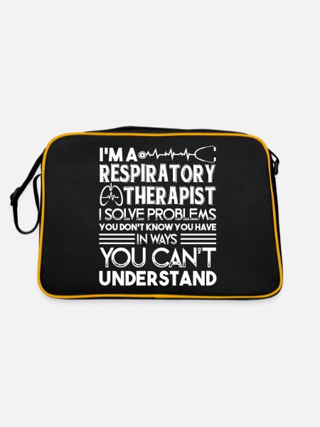 Respiratory Therapist I Solve Problems - Retro Bag - black/gold - Back