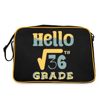 Hallo Quadratwurzel der 6. Klasse von 36 Mathelehrer - Retro Tasche - Schwarz/Gold - Hinten
