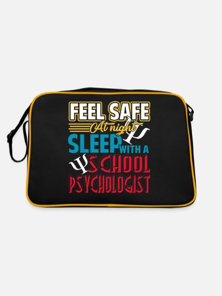 School Psychologist Sleep With School Psychologist - Retro Bag - black/gold - Back