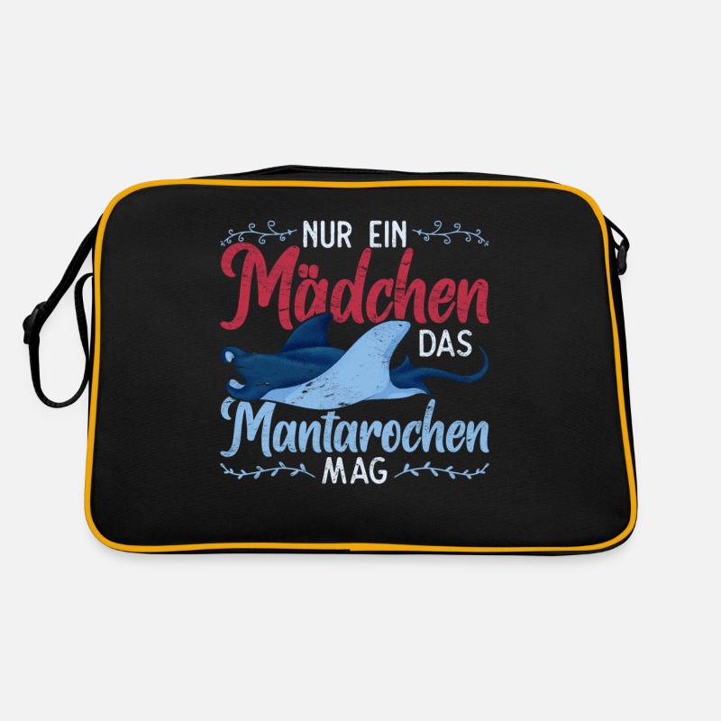 Nur ein Mädchen das Mantarochen mag Mantarochen Retro Tasche