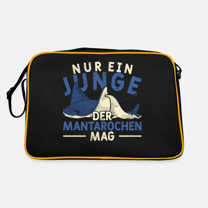 Nur ein Junge der Mantarochen mag Mantarochen Retro Tasche