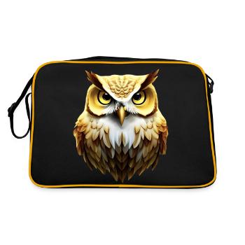 Eule - Retro Tasche - Schwarz/Gold - Hinten