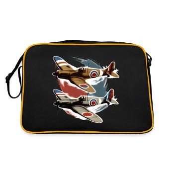 Pilot Spitfire Airplane Aviator Military - Retro Bag - black/gold - Back