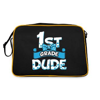 1st Grade Dude - Freshman First Grader - Retro Bag - black/gold - Back