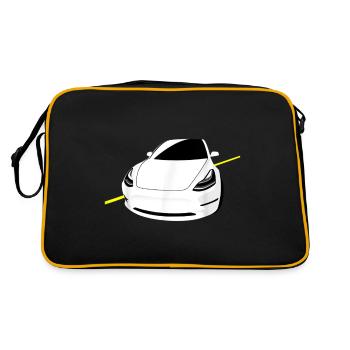 Electric Car, Drive The Future, Zero Emissions - Retro Bag - black/gold - Back