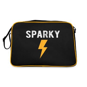 Electrician Gift Funny Sparky Nickname Lightning - Retro Bag - black/gold - Back