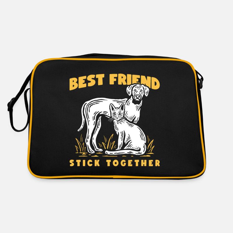 Katze und Hund Retro Tasche