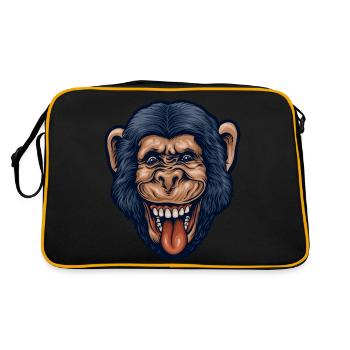 Chimp head - Retro Bag - black/gold - Back