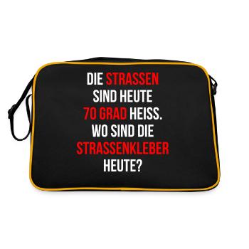Straße Demonstrant Demonstrieren - Retro Tasche - Schwarz/Gold - Hinten