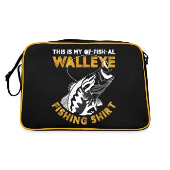 This is my of-fish-al Walleye Fishing - Retro Tasche - Schwarz/Gold - Hinten