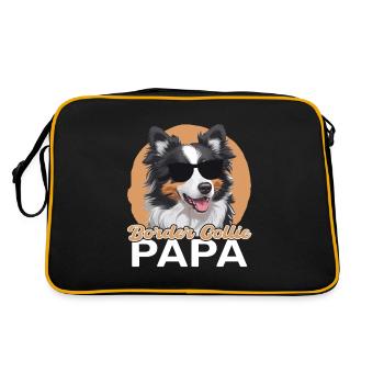 Border Collie Papa - Sac Retro - noir/or - Dos
