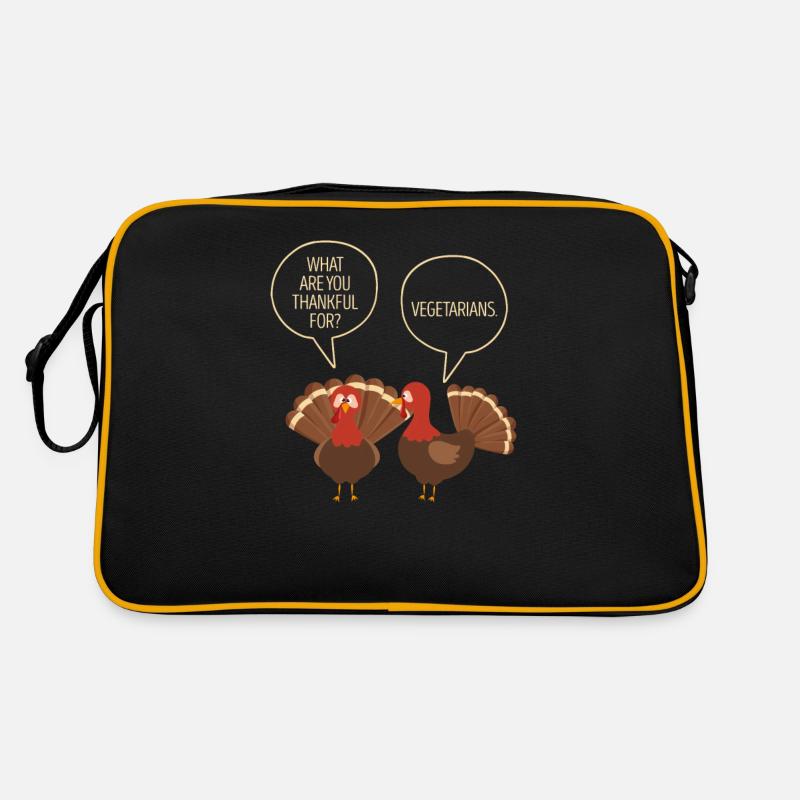 Wofür sind Sie dankbar Vegetarier Truthähne Reden Retro Tasche
