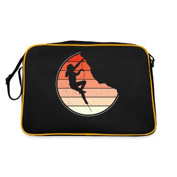Rock climbing, girl on a tightrope - Retro Bag - black/gold - Back