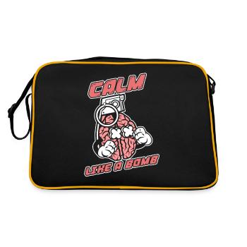Ruhig wie eine Bombe Nationaler - Retro Tasche - Schwarz/Gold - Hinten