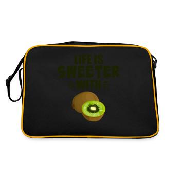 La vie est plus douce avec Kiwi - Sac Retro - noir/or - Dos