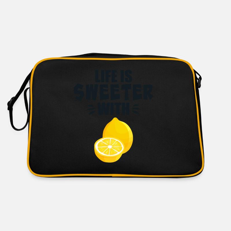 Mit Zitrone ist das Leben süßer Retro Tasche